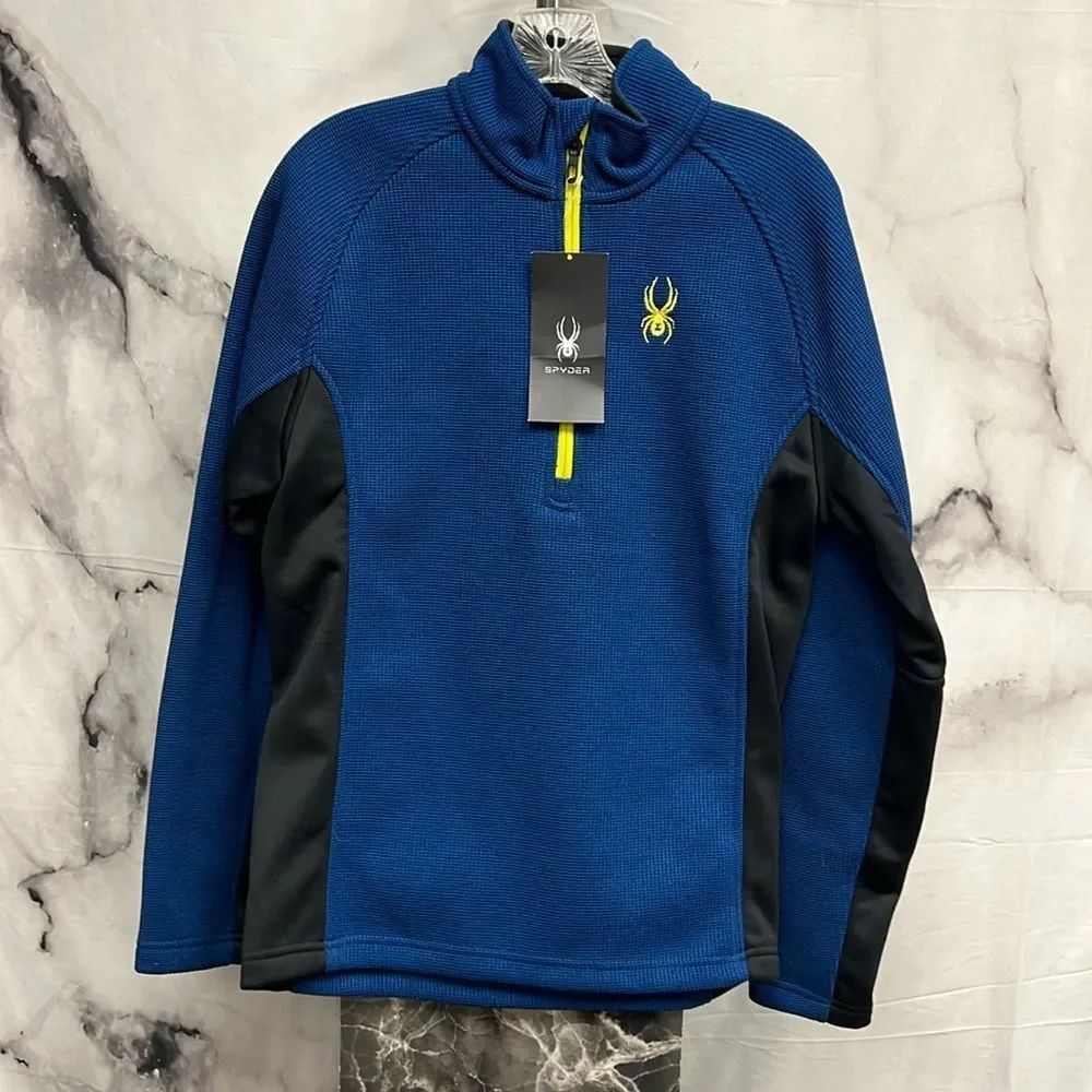 *Spyder blue lime black long sleeve top